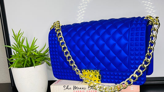 QUILTED JELLY PURSE - ROYAL BLUE