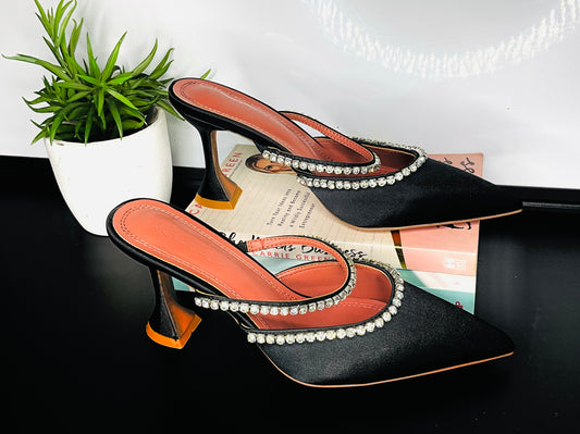Amina Muaddi Black Gilda Mule Heels